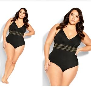 NEWT LUCIA Black Swimsuit with Gold Accents
